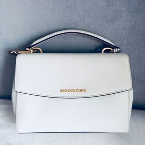 Michael Kors white leather handbag